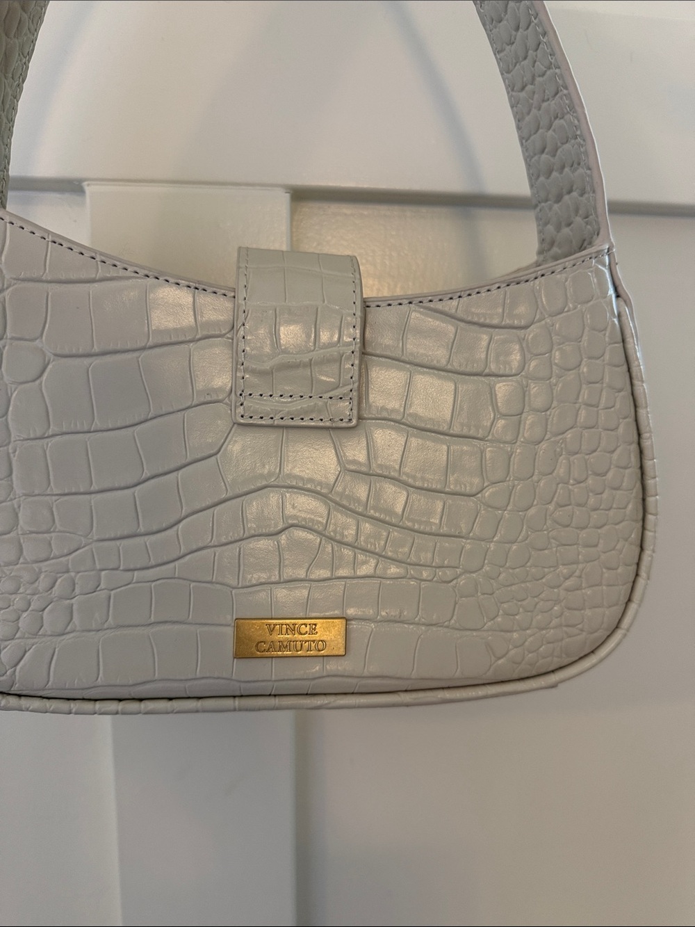 Vince Camuto Croc-Embossed Mini Shoulder Bag with Gold Hardware - Picture 2 of 8
